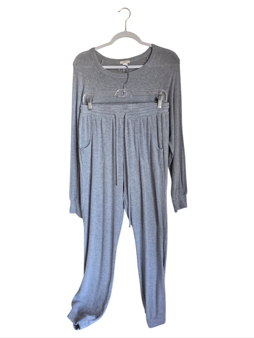 eberjey cozy jogger pajama set grey size M